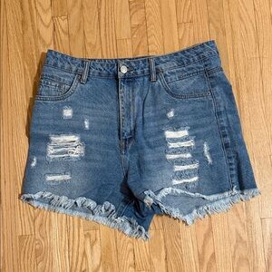 Distressed Denim Shorts